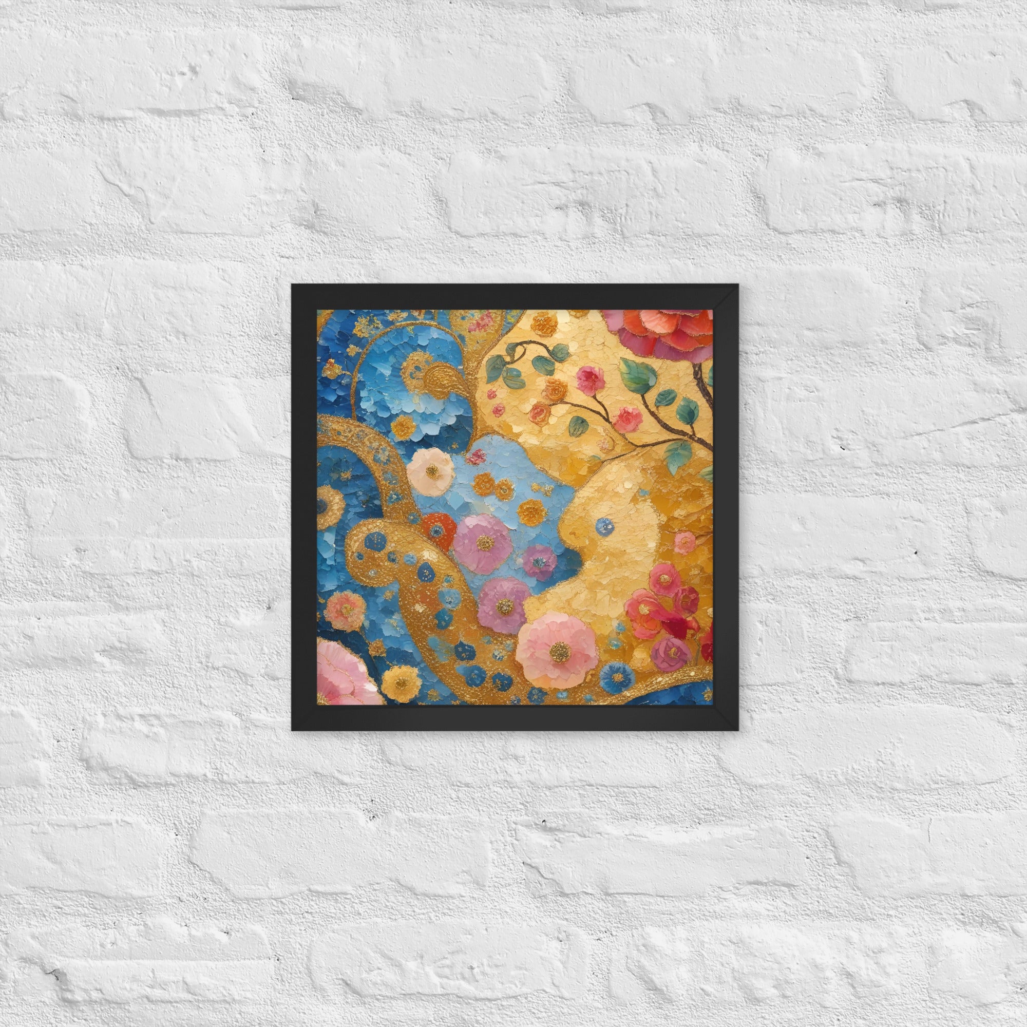 Klimt Inspired Abstract Golden Swirls Framed Poster - Captivating Klimt Inspired Abstract Art - Rosetta Creative Boutique